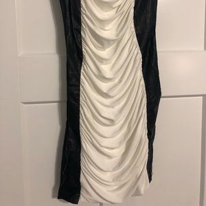 Elegant black and white dress.